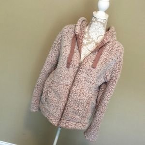 Love tree Hooded sweatshirt. Zip up. Marble colored pink. Size medium